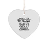 Gifts from Family to Podiatrist, Heart Ornament with Inspirational Quote, Christmas Unique Gifts for Podiatrist - Image 1